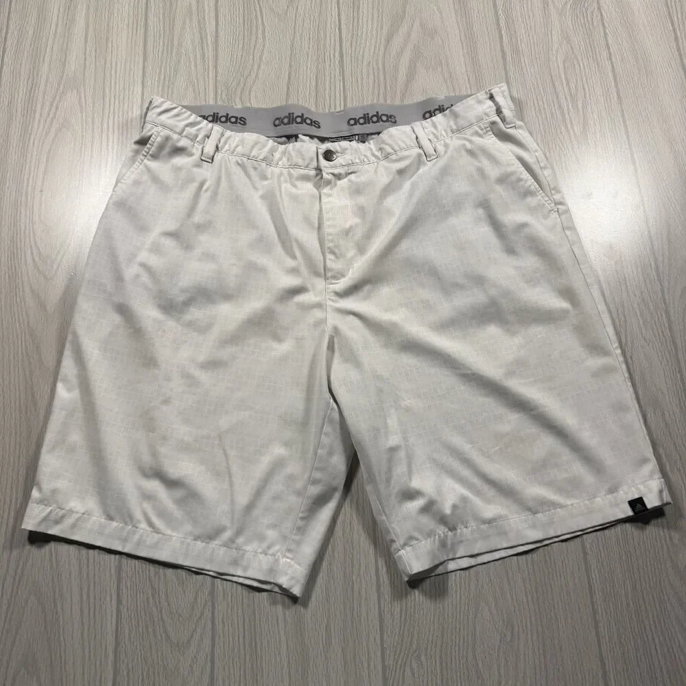 Adidas Golf Shorts Men’s 42 x 10.5 White Performance Stretch Quick Dry Casual
